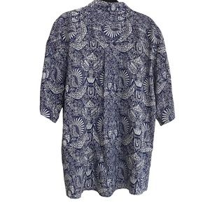 SILK PORCINI Men’s Silk Button Down Short Sleeve Shirt XL